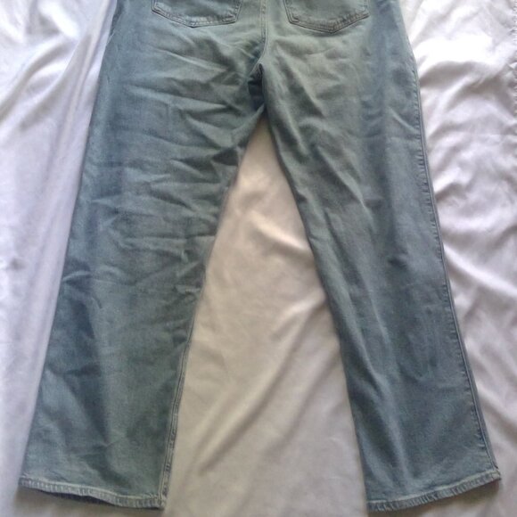 Hollister Ultra High Rise Dad Distressed Long Length Light Wash Boot Cut Jeans - Picture 7 of 9